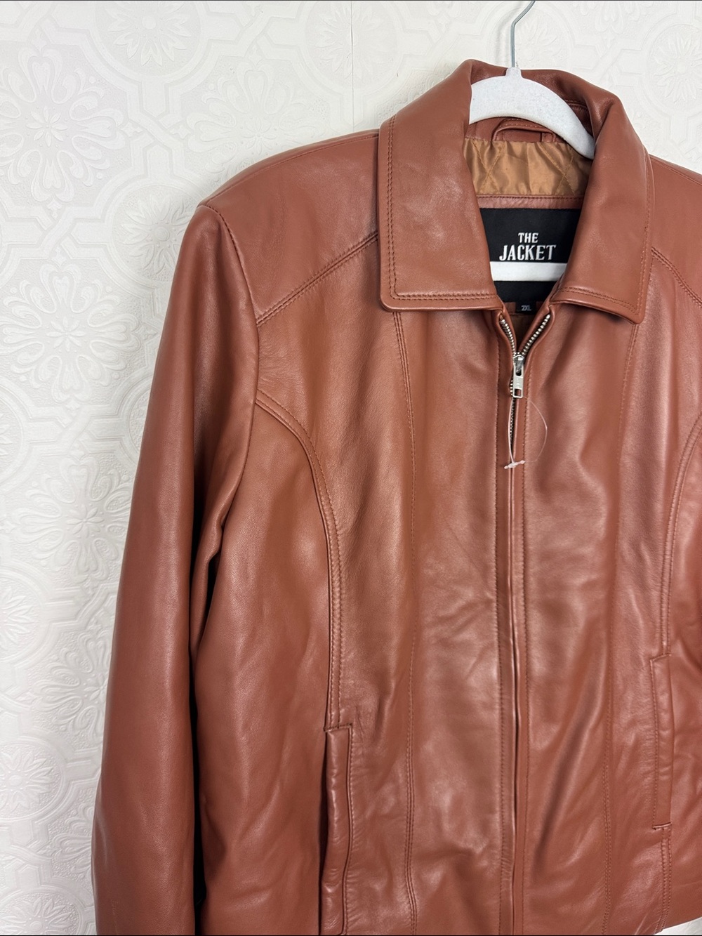 The Jacket Maker Colette Brown Genuine Leather Zip Front Jacket 2XL Lined - Picture 5 of 13